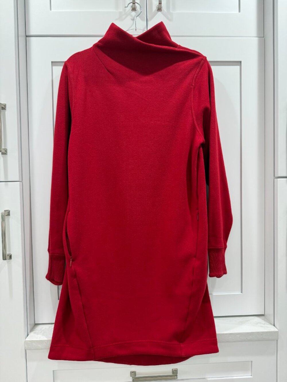 Athleta Cozy Karma Mock Neck Dress – Red – Size Medium
